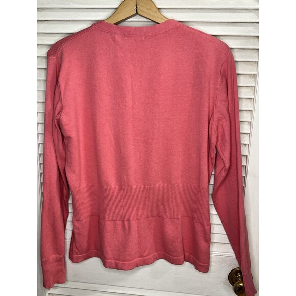 Kersh Essentials Cardigan Sweater , XL, Pink Button Front Deep V-Neck, Summer - Picture 5 of 5